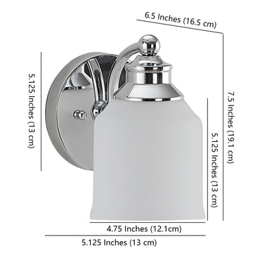 Lydia Iron/Frosted Glass Farmhouse Cottage LED Vanity Light - JONATHAN Y